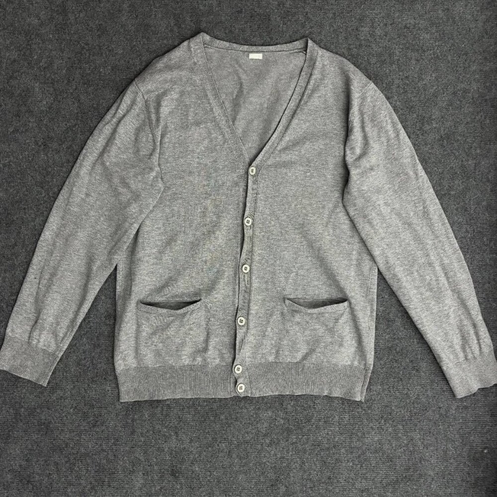 Gray Button Front Knit Cardigan - image 1